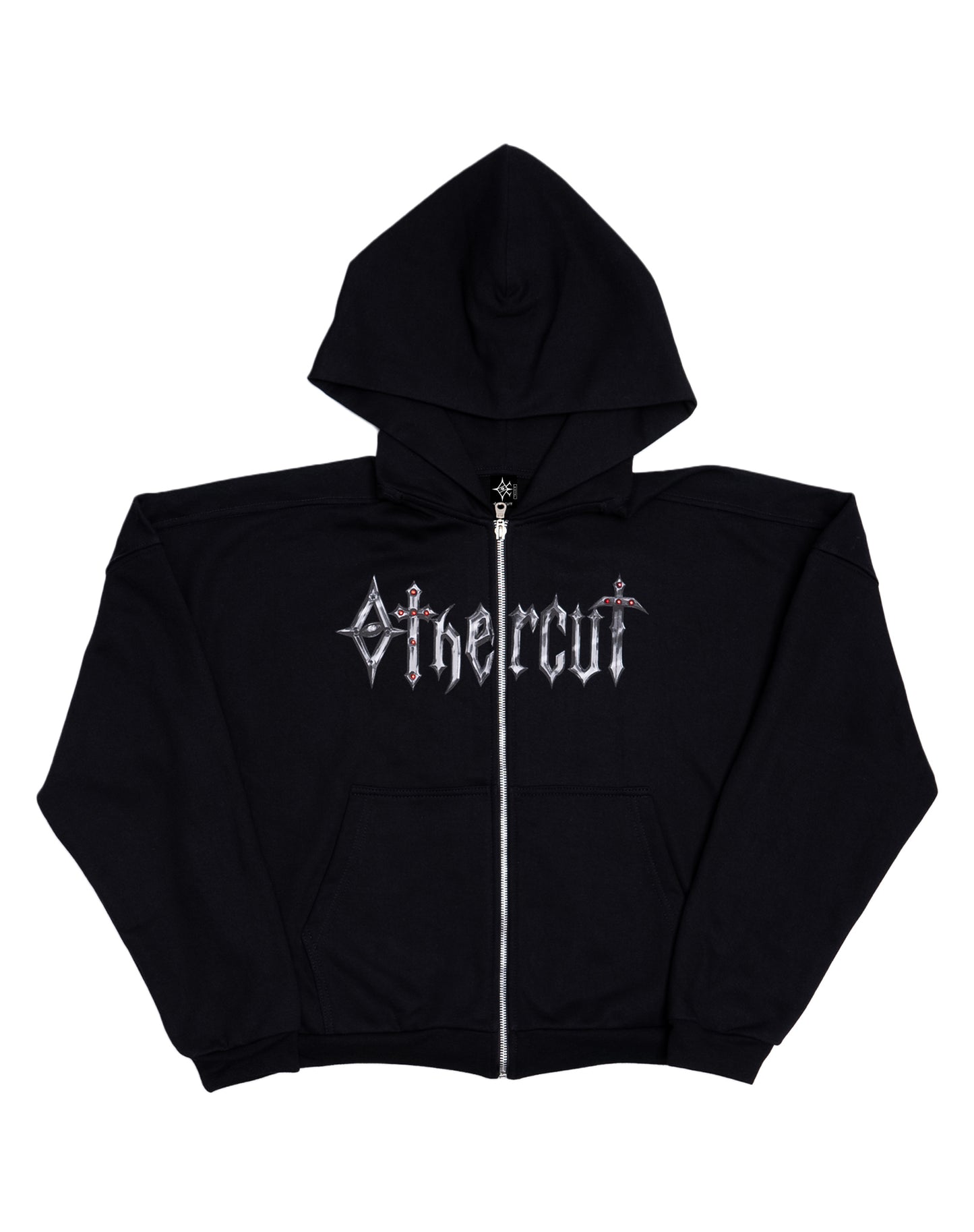 BOXY HOODIE MEDIEVAL LETTERING RUBY